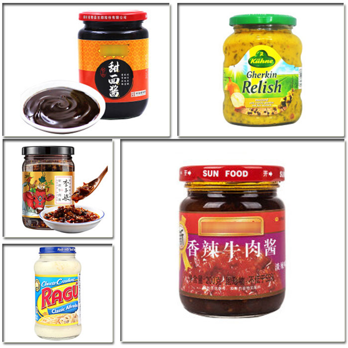 食品包装机械-全自动酱料食品包装生产线包装样品展示